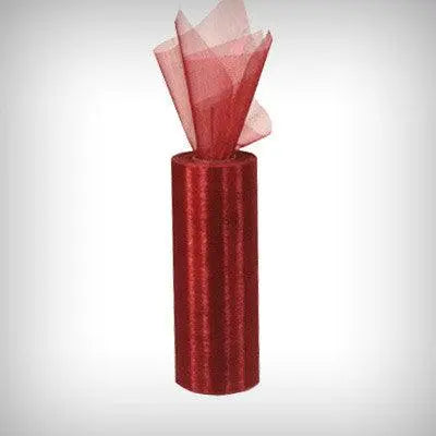 Burgundy Organza Roll ( 6" x 25 yards) - My Wedding Store