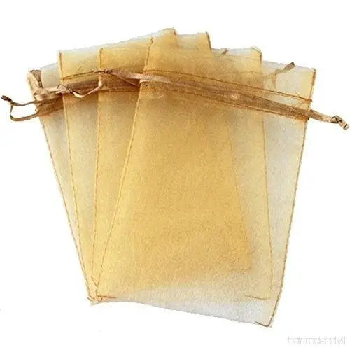 Champagne Gold Organza Bags (3" x 4") - 10pc - My Wedding Store
