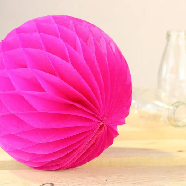 Hot Pink Tissue Paper Honeycomb Ball - 25cm - My Wedding Store