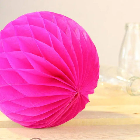 Hot Pink Tissue Paper Honeycomb Ball - 25cm - My Wedding Store