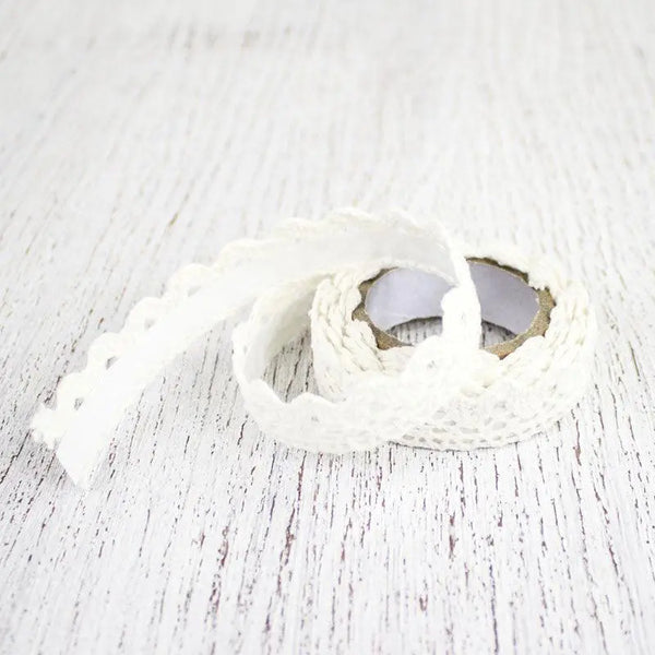 White Self Adhesive Lace Ribbon - My Wedding Store