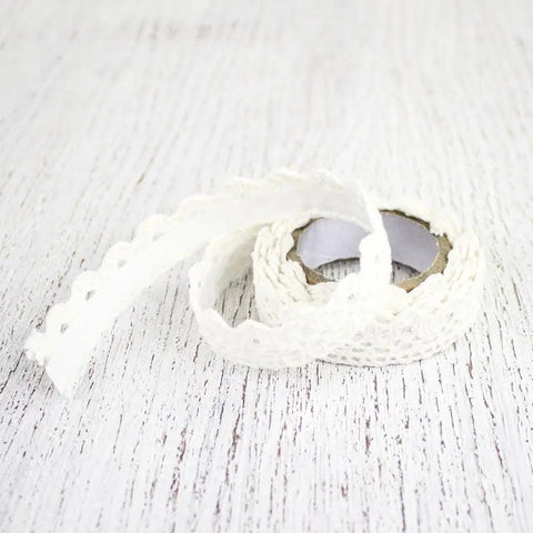 White Self Adhesive Lace Ribbon - My Wedding Store