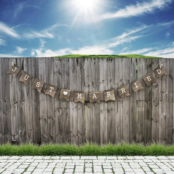 Large 'Just Married' Burlap Bunting - My Wedding Store