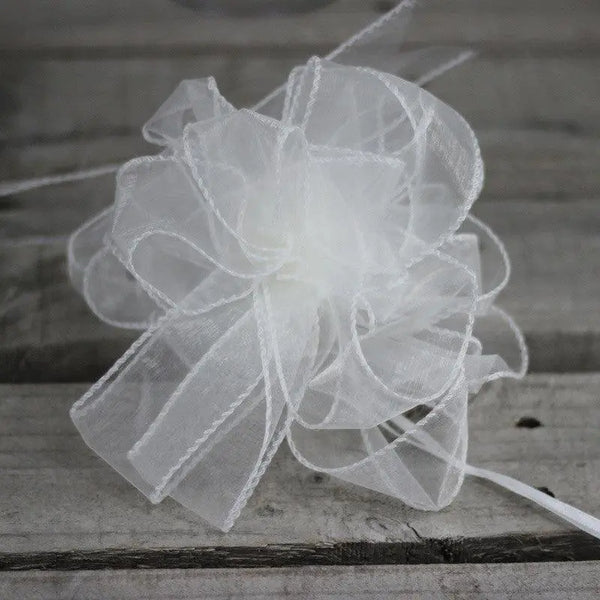 Organza Bow Ivory - 5 pieces