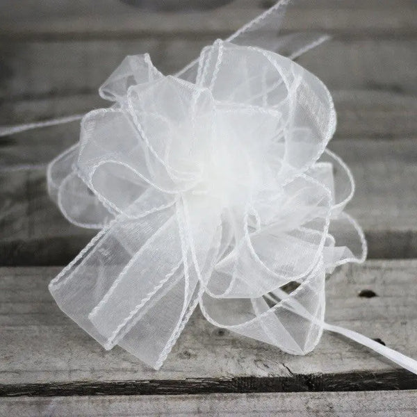 Organza Bow White - 5 pieces - My Wedding Store