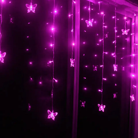 Pink Butterfly Fairy Lights - My Wedding Store