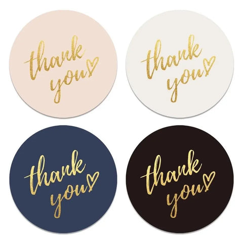 ‘Thank You’ Gold Foil Stickers - 50pcs - My Wedding Store 