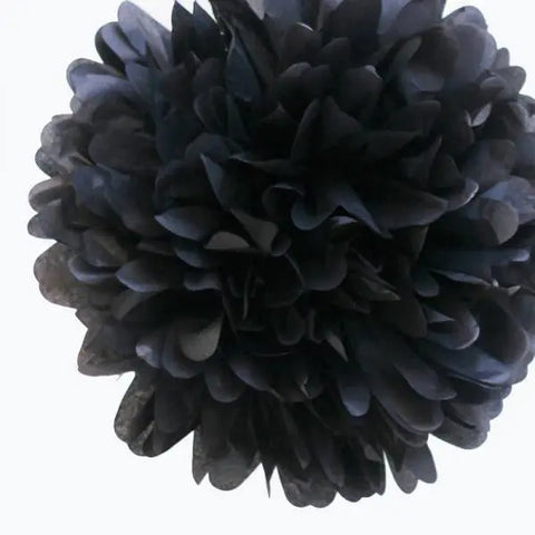 Tissue Paper Pom-Pom - Black- Small - My Wedding Store