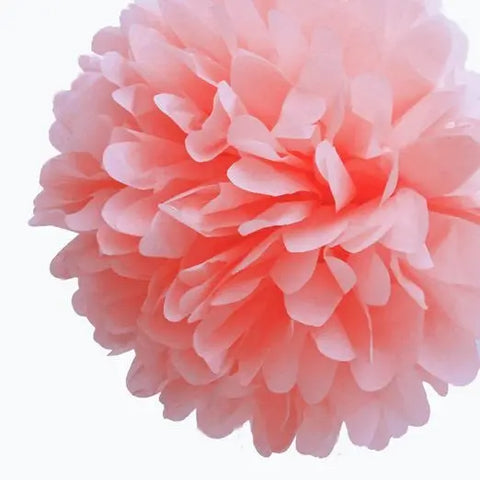 Tissue Paper Pom-Pom - Coral - Small - My Wedding Store