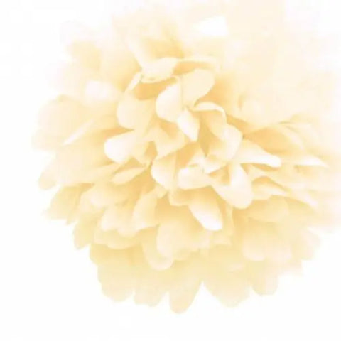 Tissue Paper Pom-Pom - French Vanilla/Ivory - Large - My Wedding Store