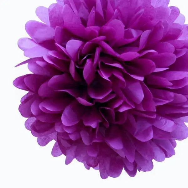 Tissue Paper Pom-Pom - Purple Plum - Large - My Wedding Store