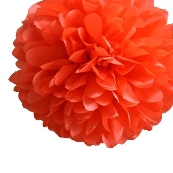Tissue Paper Pom-Pom - Tangerine Orange - Small - My Wedding Store