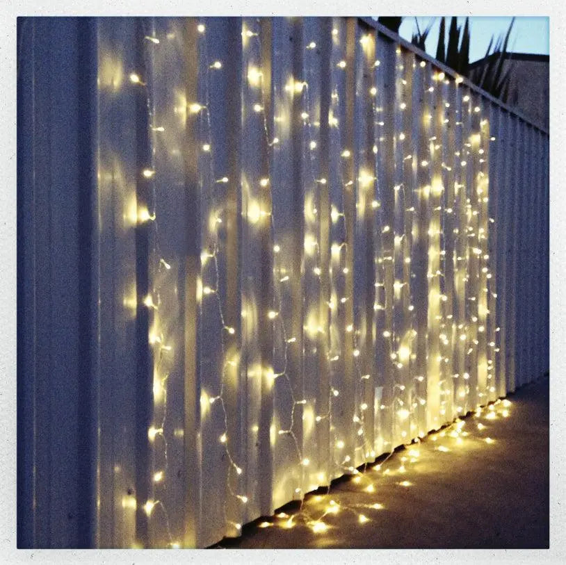 Warm White Fairy Light Curtain 6m x 3m My Wedding Store